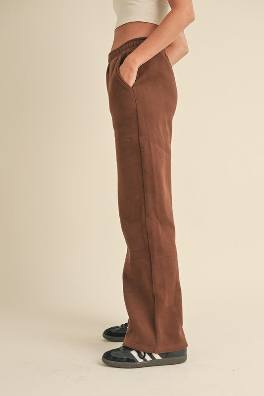 Southwest Wide Leg Sweatpants - Chocolate