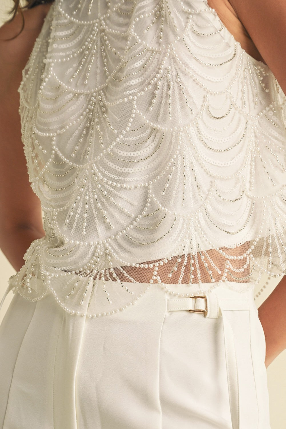 Everlasting Pearl Top- White