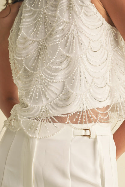Everlasting Pearl Top- White