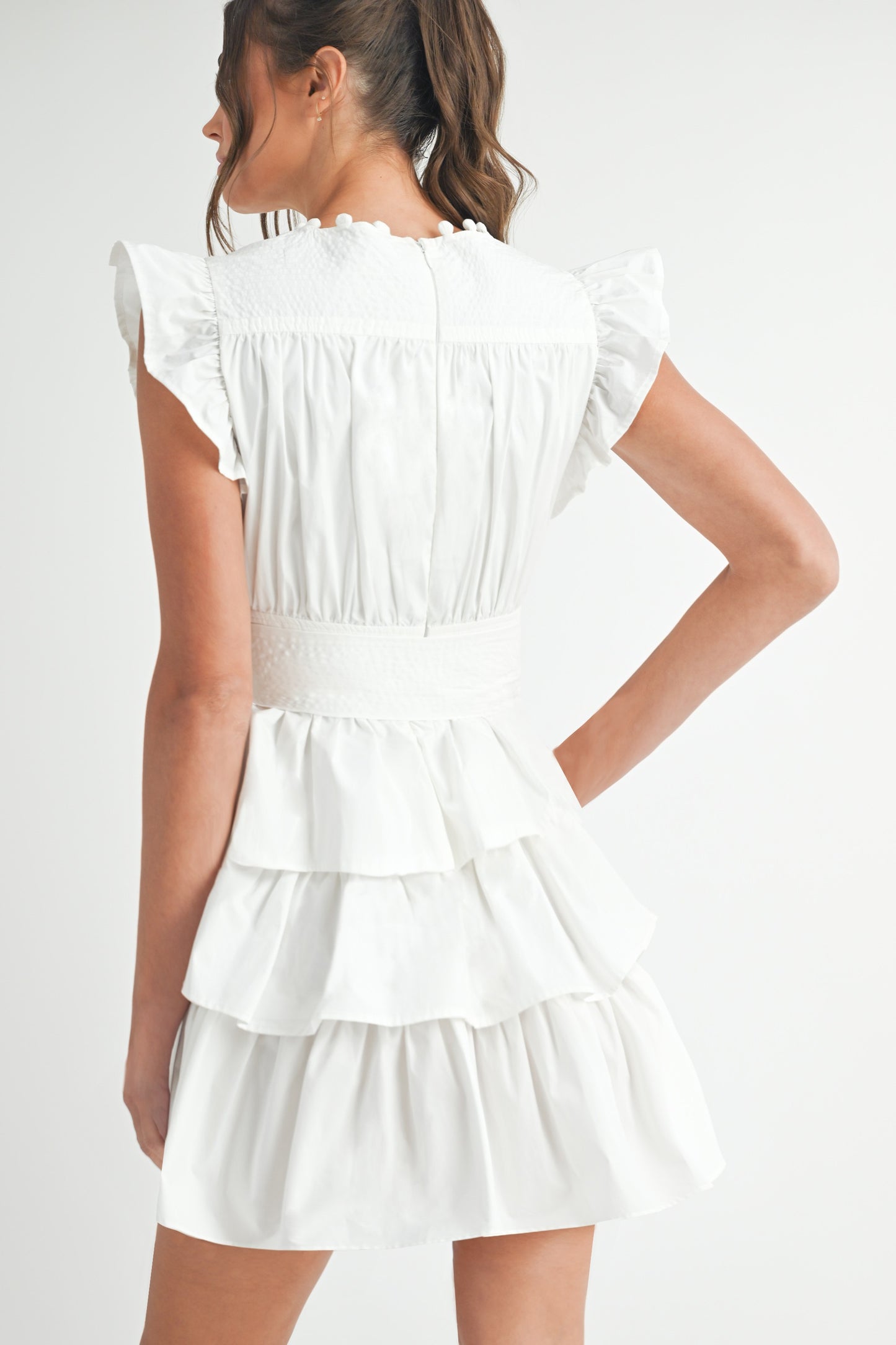 Rehearsal Dinner Ready Ruffle Mini Dress- White