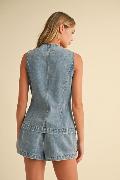 Drover Denim Button Set- Light Denim