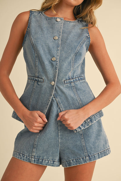 Drover Denim Button Set- Light Denim