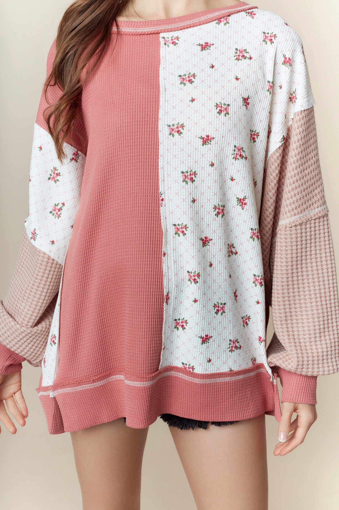 Wander in Bloom Crewneck- Dusty Pink