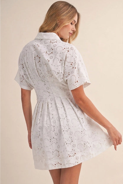 Magnolia Eyelet Mini Dress- Off White