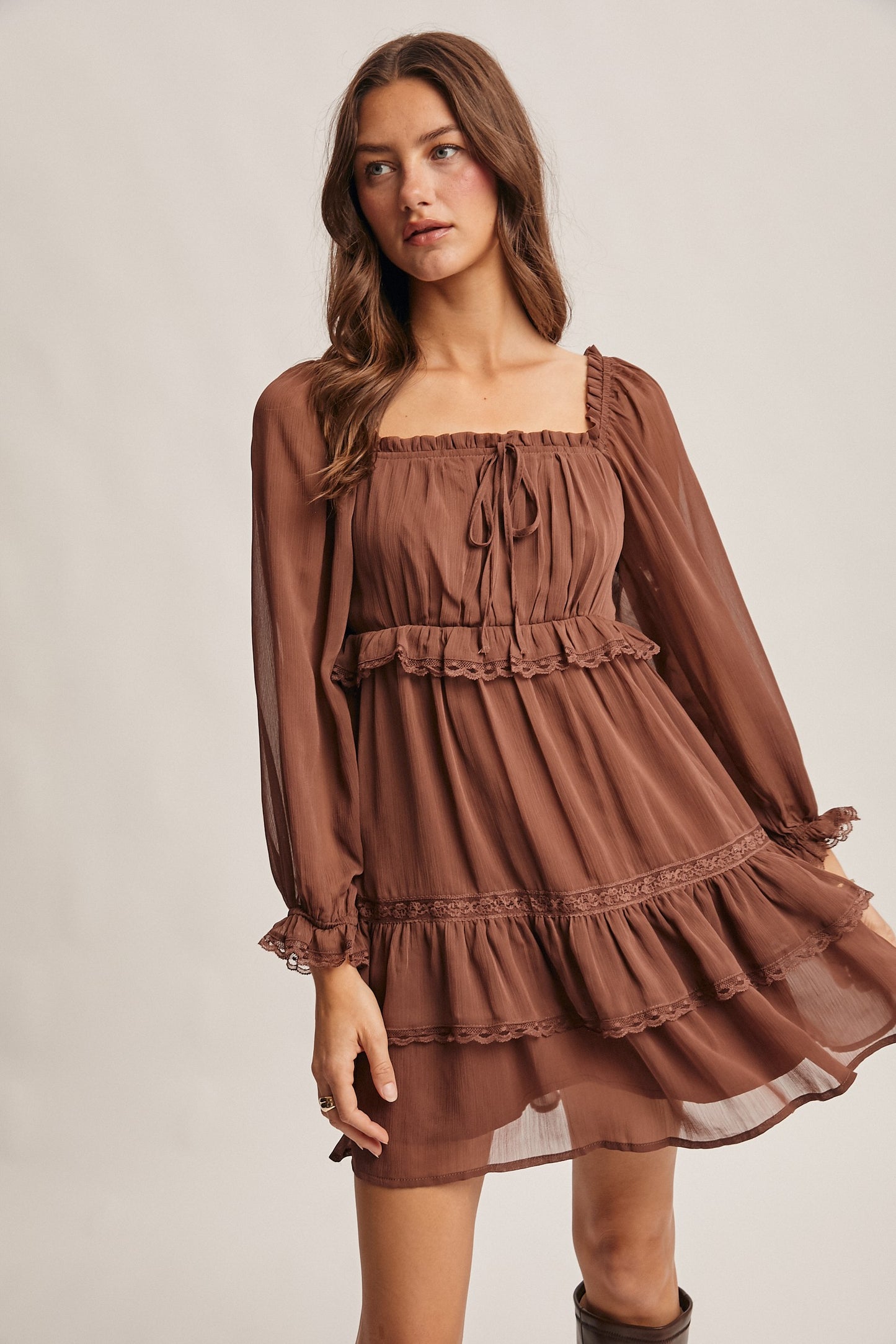 Mocha Muse Mini Dress- Mocha