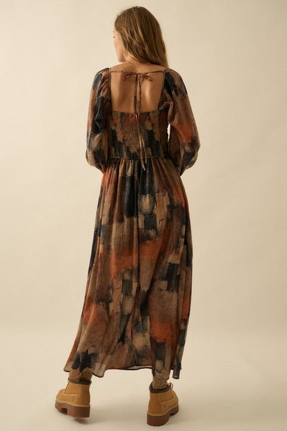 Autumn Ember Maxi Dress- Brown