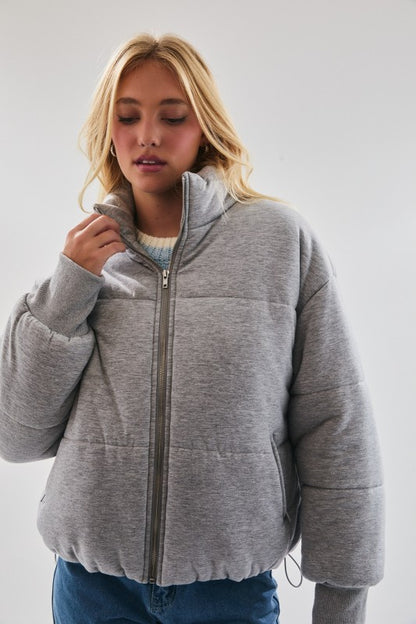 Snowball Jersey Puffer- Gray
