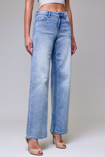 Riley Mid Rise Dad Jeans- Light
