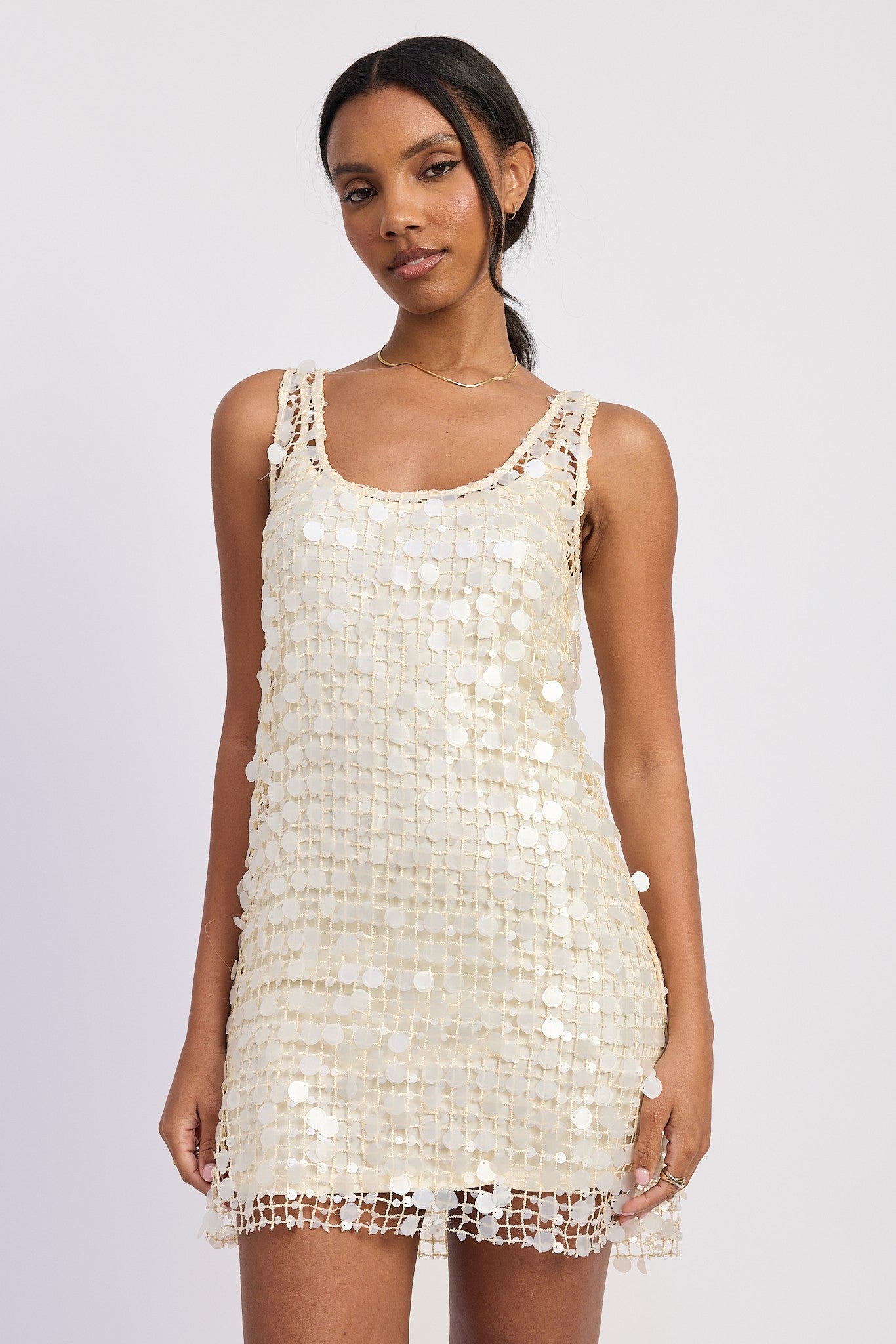 Afterglow Sequin Dress- Ivory