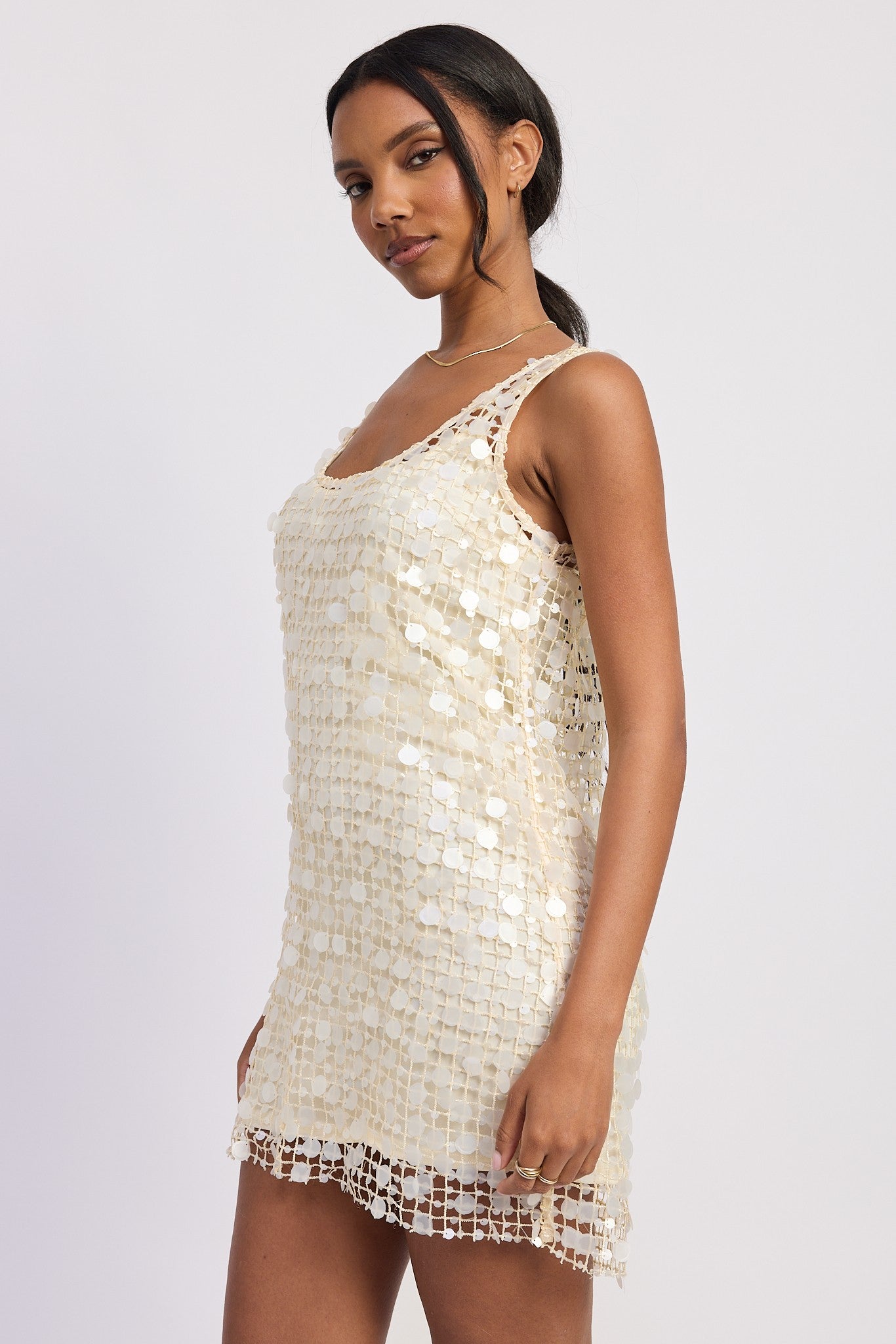 Afterglow Sequin Dress- Ivory