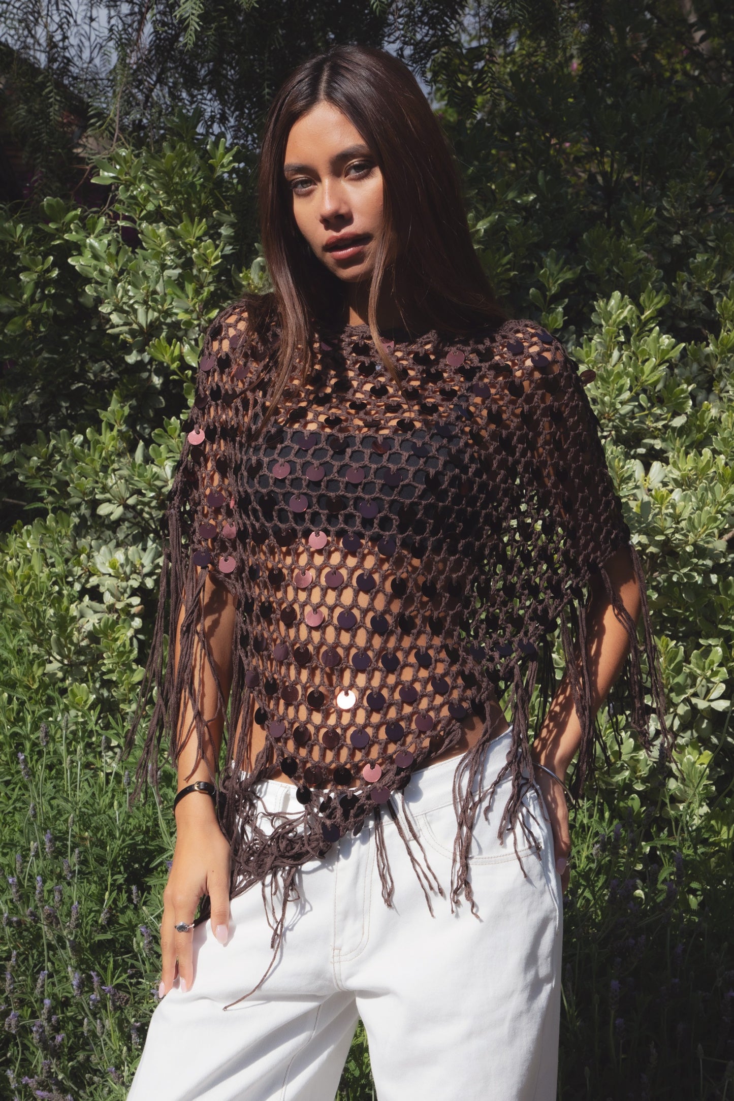 Copper Glow Poncho- Brown