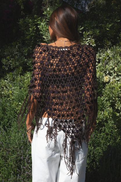 Copper Glow Poncho- Brown
