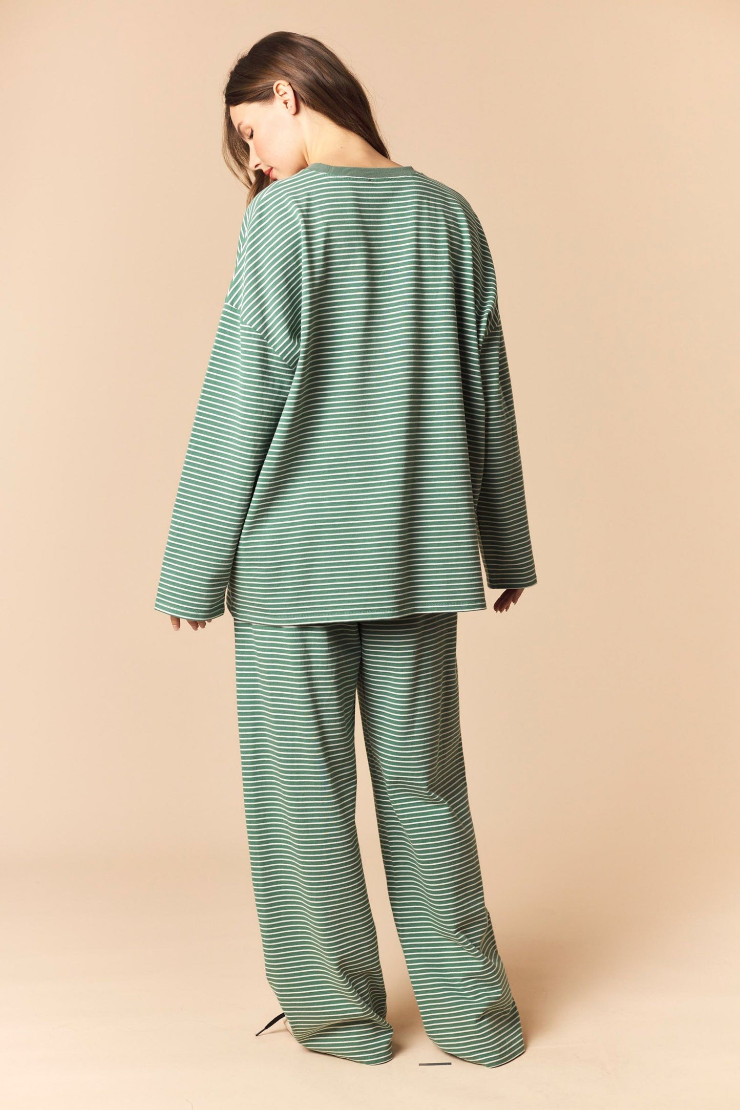 Let's Wander Stripe Set- Hunter Green