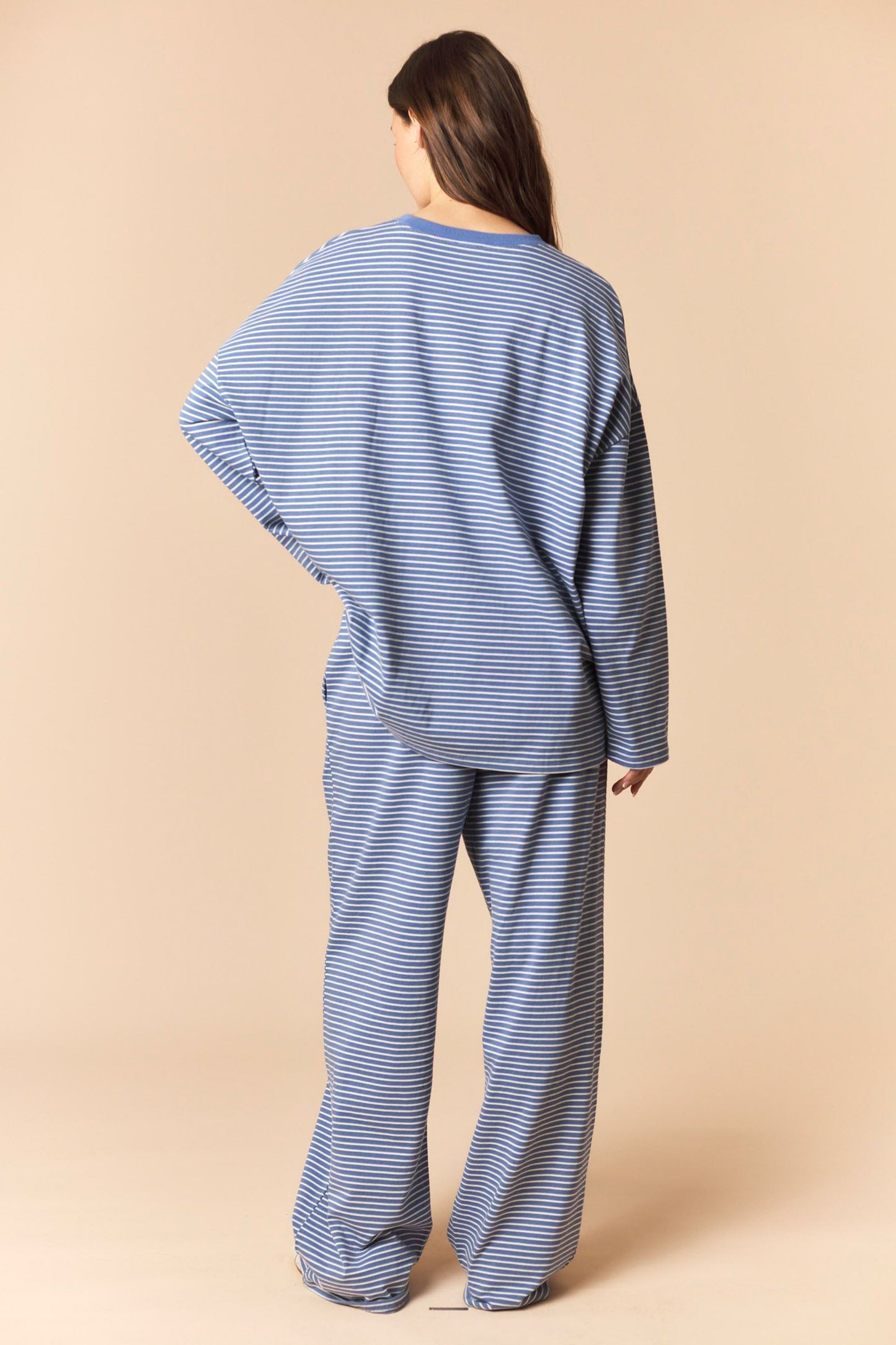 Let's Wander Stripe Set- Dusty Blue
