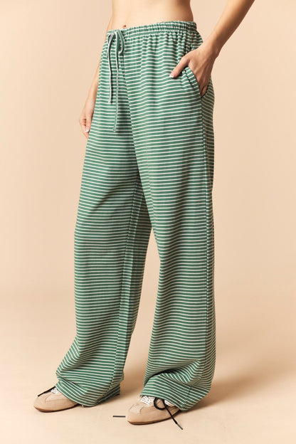 Let's Wander Stripe Set- Hunter Green