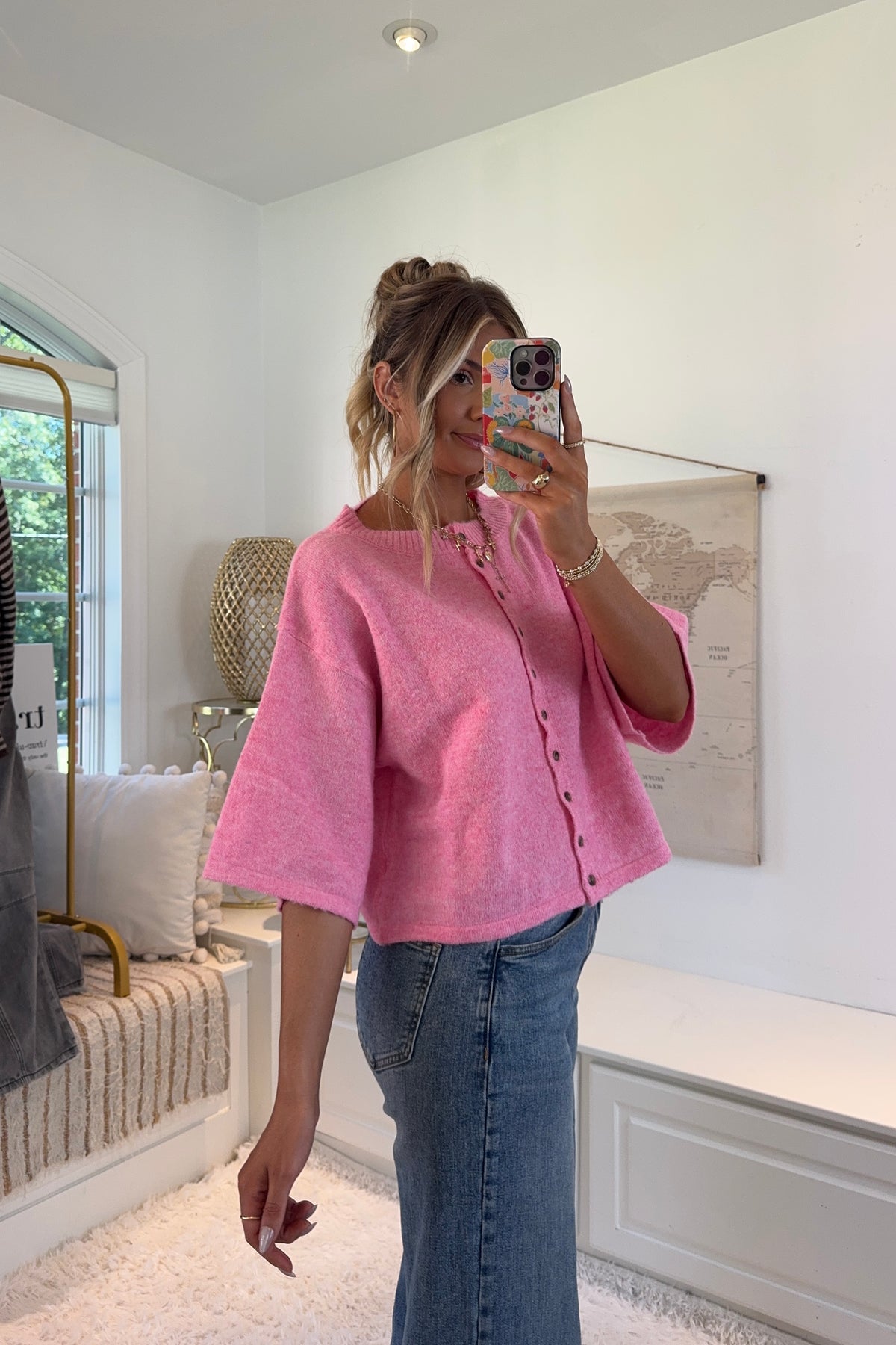Sunday in SoHo Cardigan- Bubblegum Pink