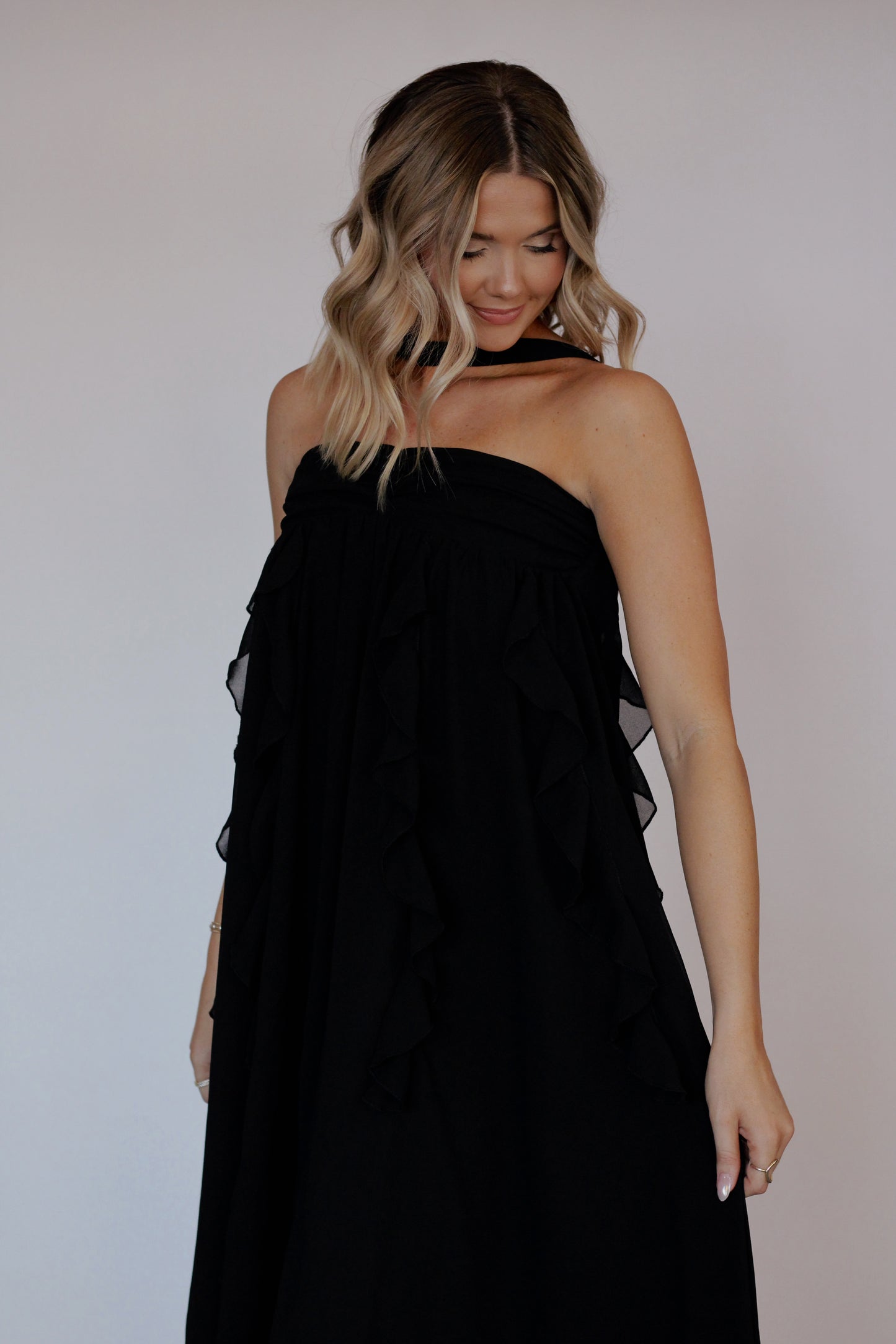 Enchanted Evening Maxi Dress- Black