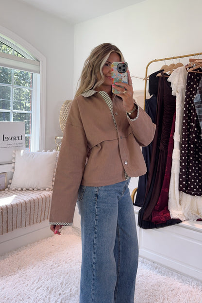 Autumn in Oxford Jacket- Taupe/Olive
