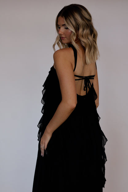 Enchanted Evening Maxi Dress- Black