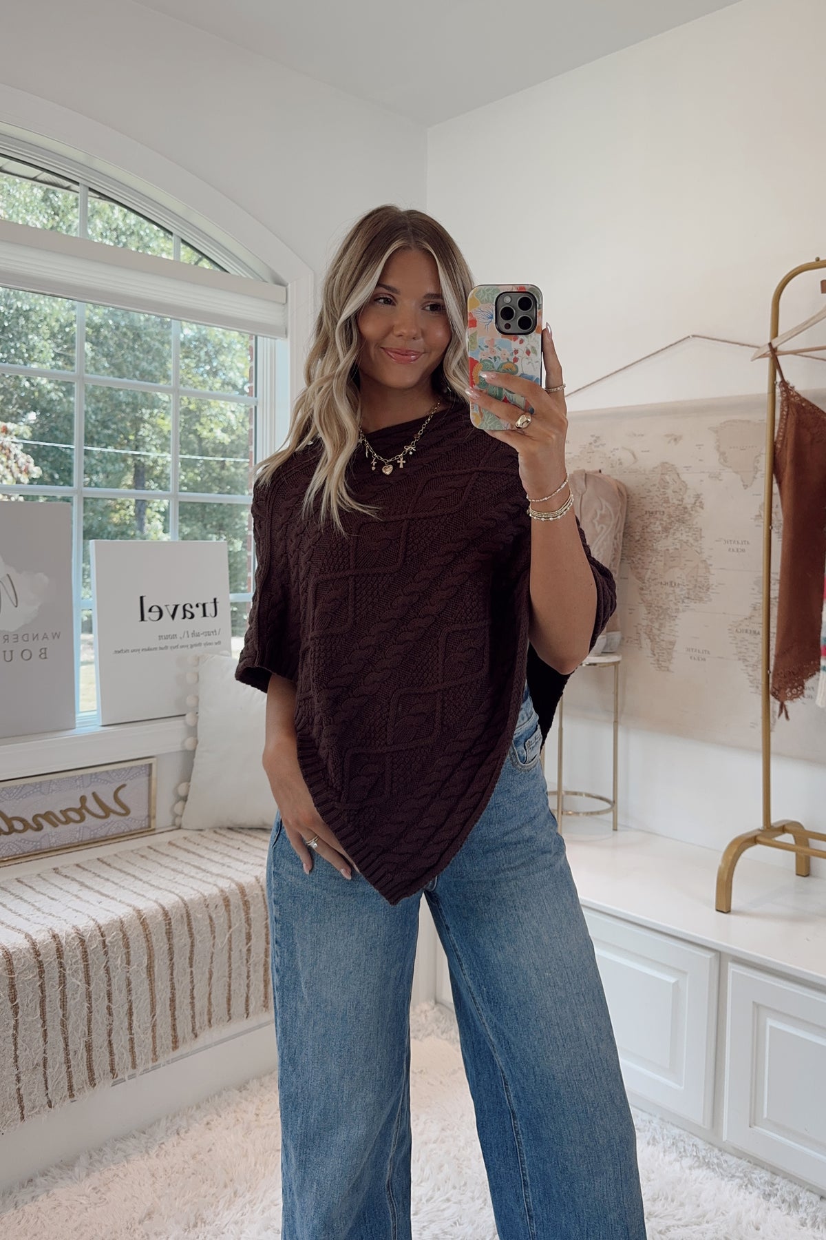 St. Moritz Poncho- Brown