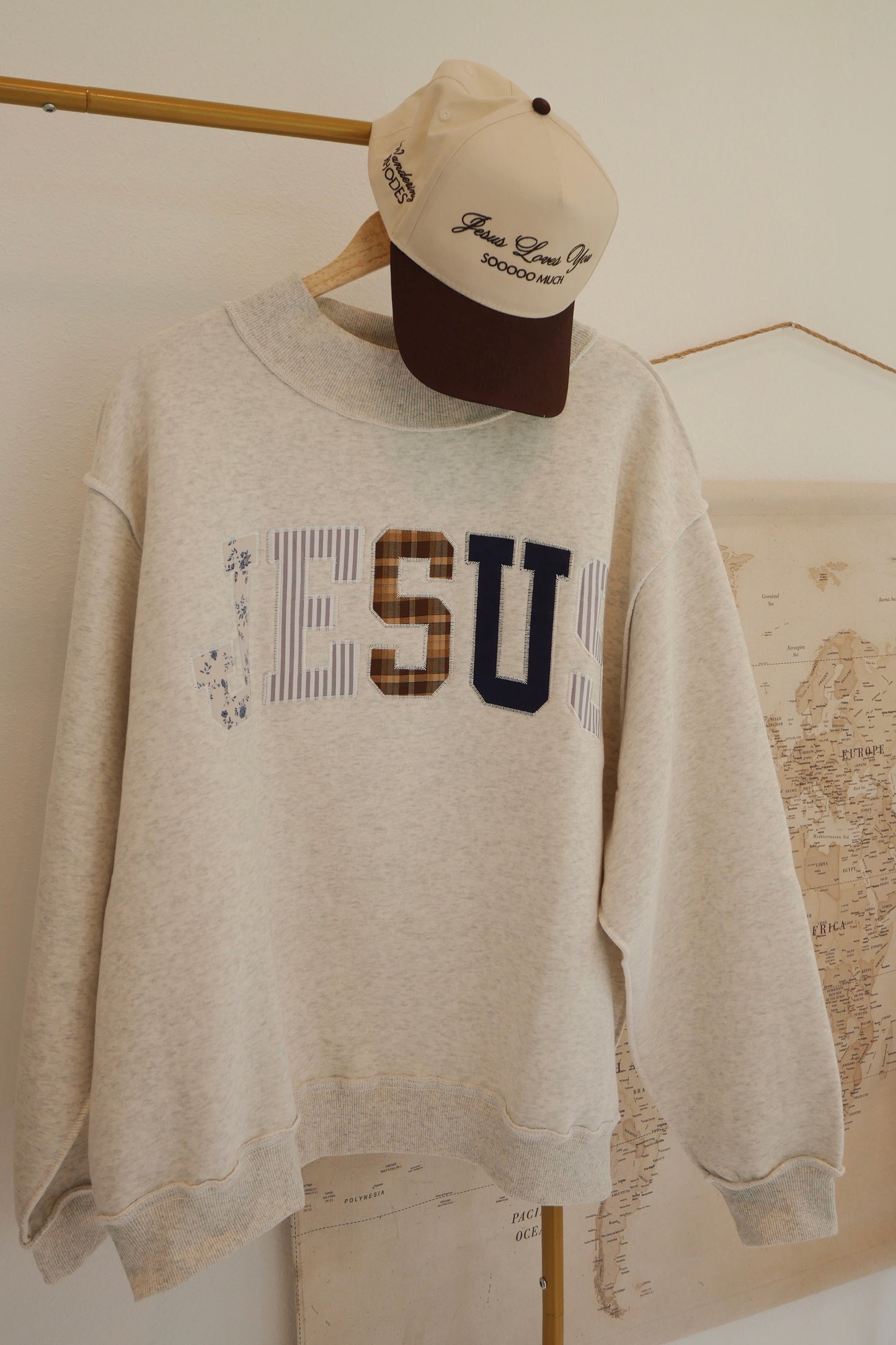 *PRE ORDER* JESUS Mock Neck Sweatshirt- Ash Gray 8/4