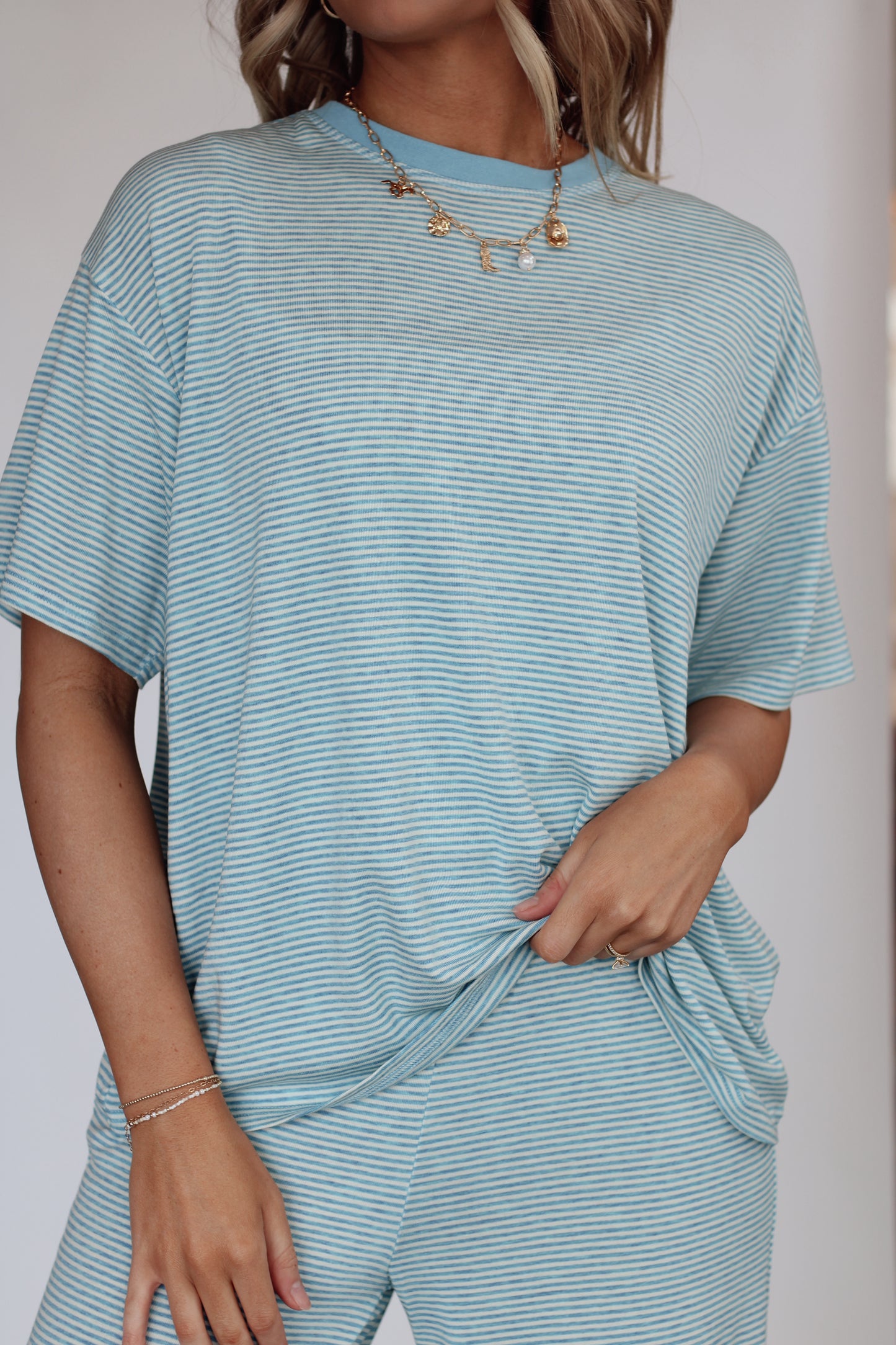 Cloud Nine Stripe Set- Dusty Blue