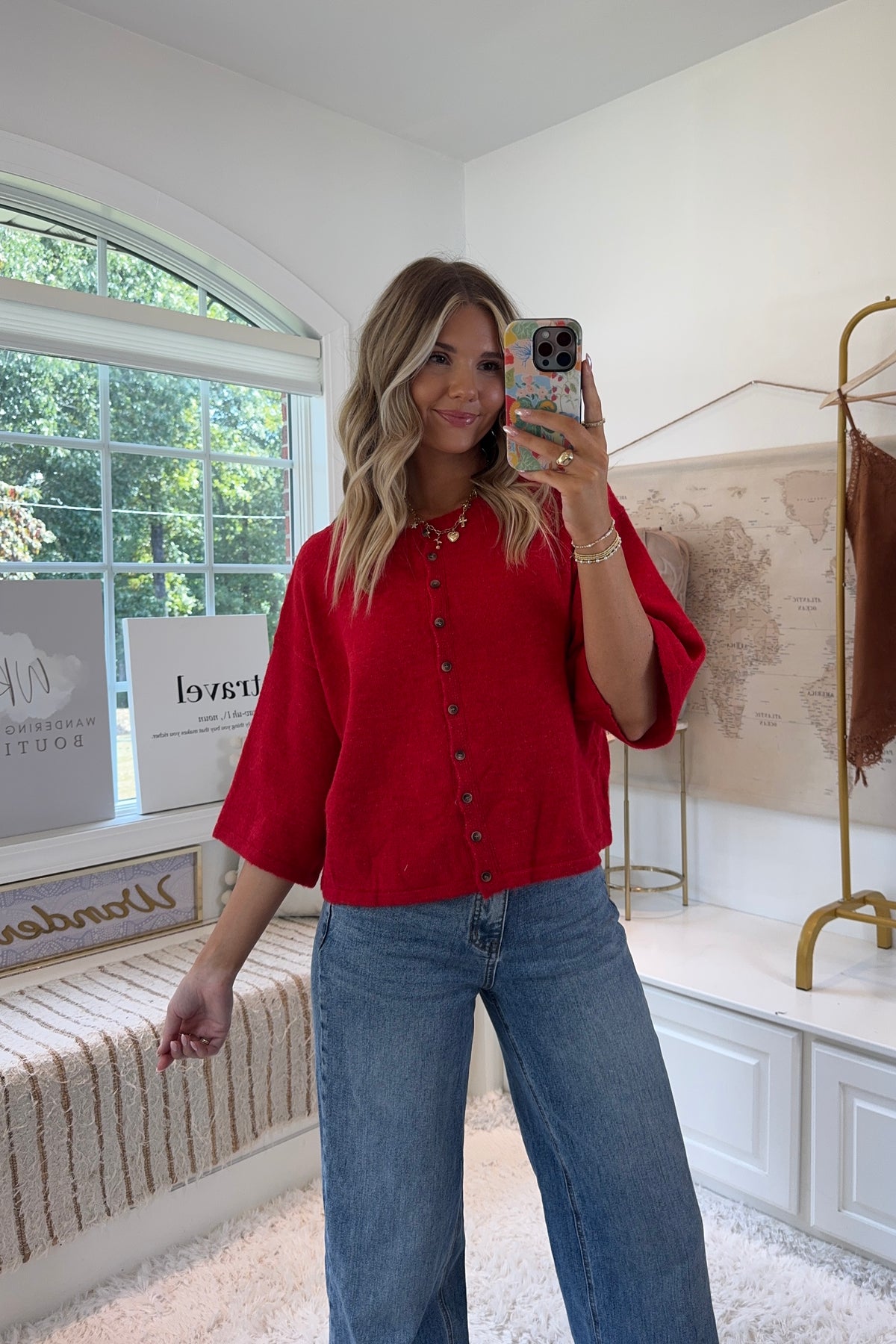 Sunday in SoHo Cardigan- Red