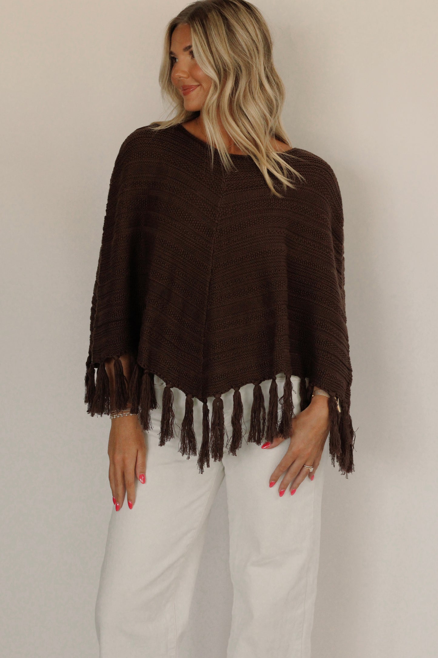 Miss Reagan Poncho- Chocolate