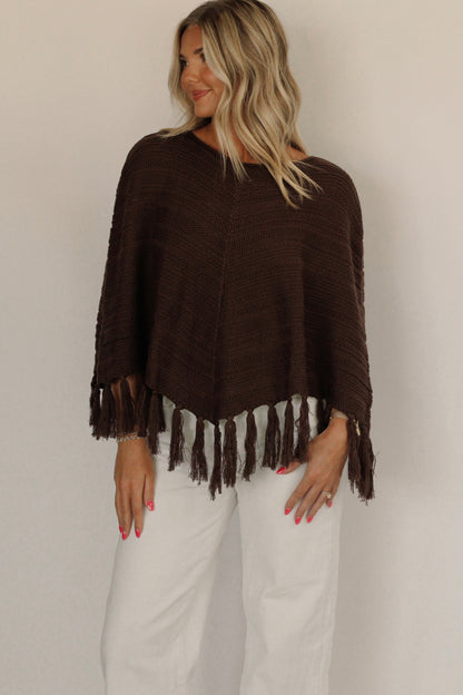 Miss Reagan Poncho- Chocolate