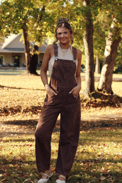 The Saturday Market Overalls- Brown