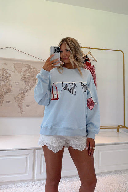 Shoreline Daydream Sweatshirt- Light Blue