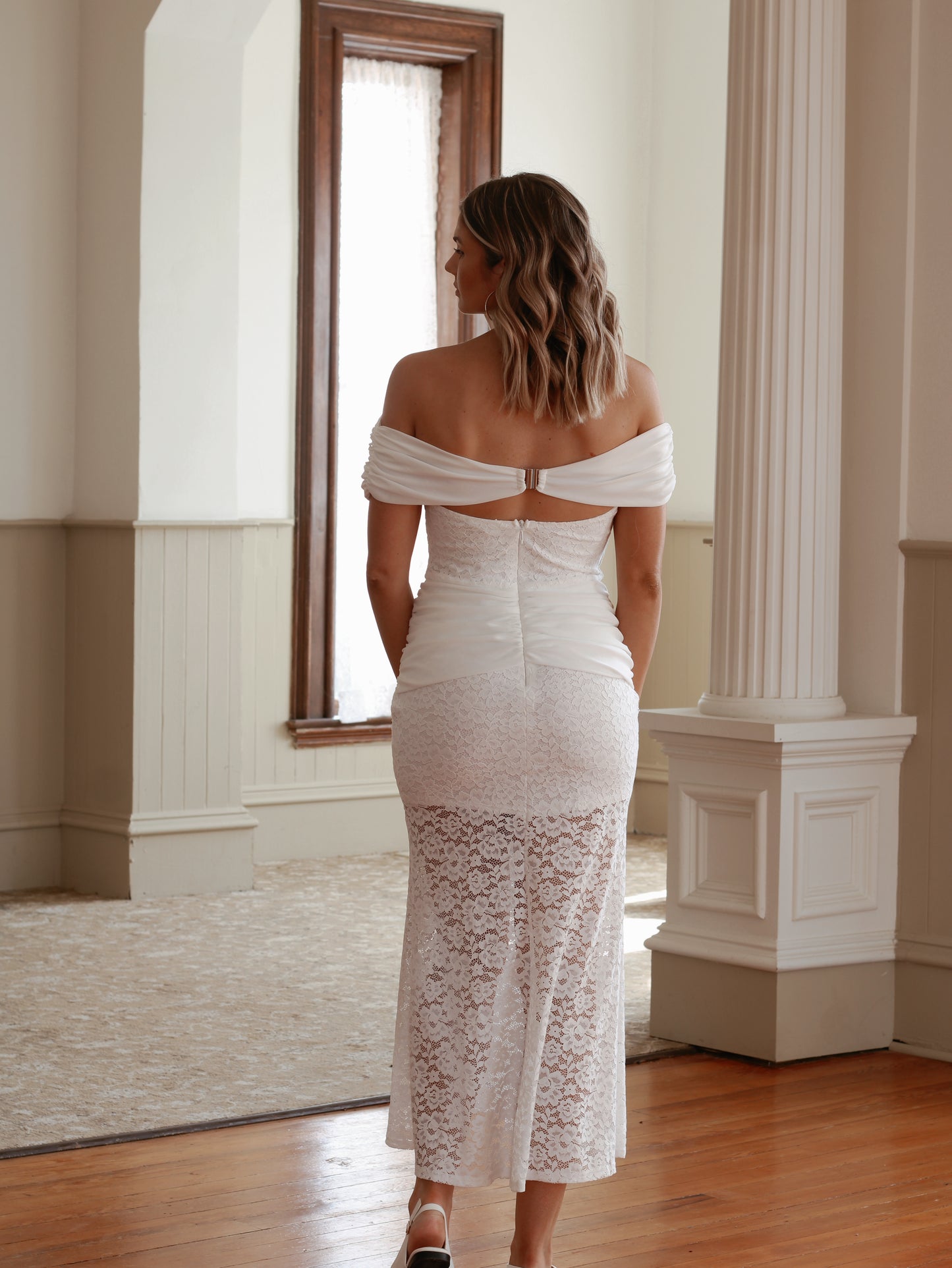 Sweetheart Corset Maxi Dress- Ivory