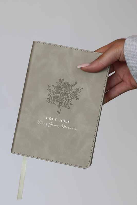 KJV Bible Compact Faux Leather- Taupe