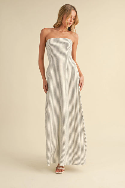 Liberty Coast Maxi Dress- Ivory/Navy