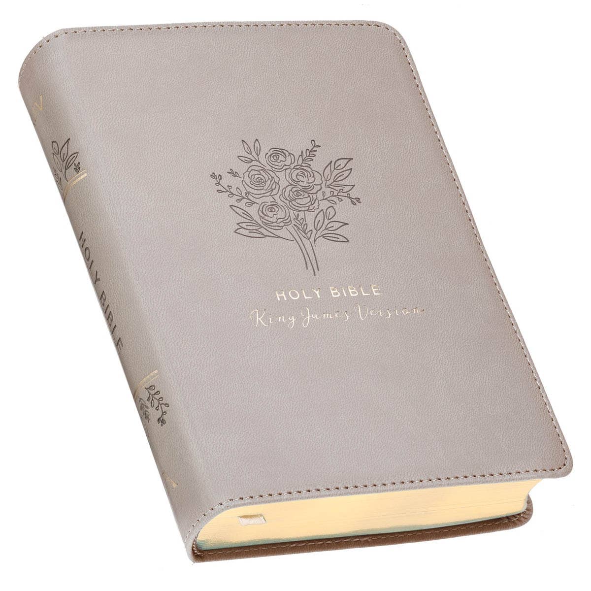 KJV Bible Compact Faux Leather- Taupe
