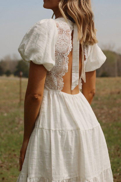 *PRE ORDER* Heavenly Linen Dress- Off White 10/30