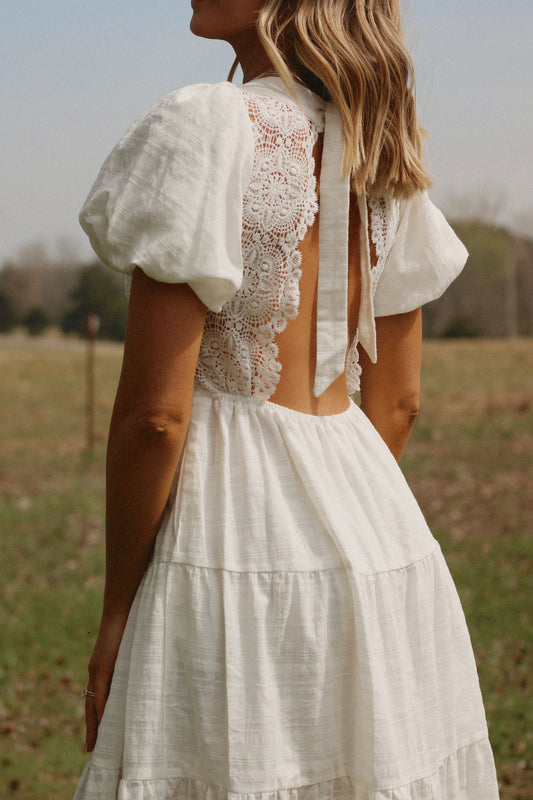 Heavenly Linen Dress- Off White