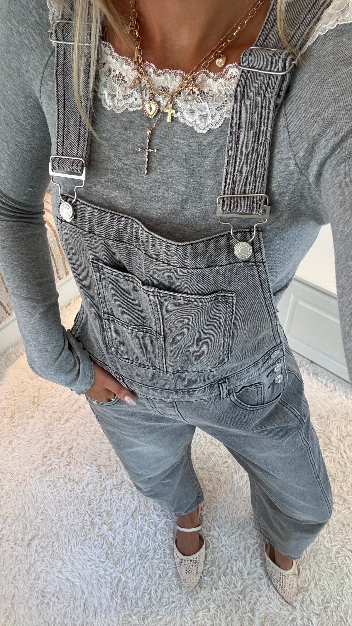 The Saturday Market Overalls- Gray Wash