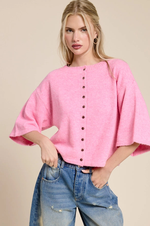 Sunday in SoHo Cardigan- Bubblegum Pink