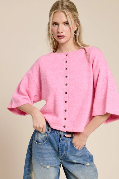Sunday in SoHo Cardigan- Bubblegum Pink