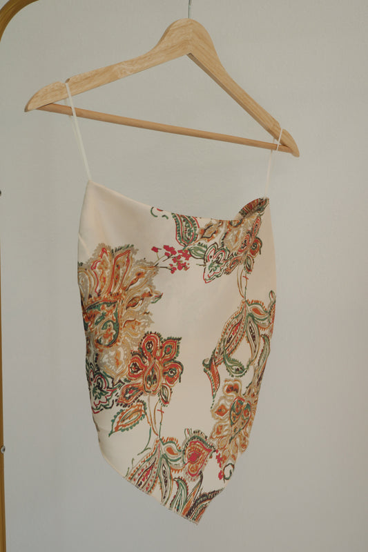 Positano Paisley Top- Vanilla