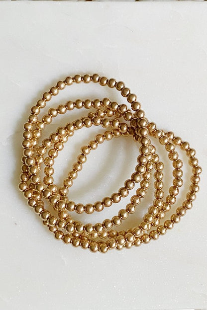 Golden Beads Bracelet Set