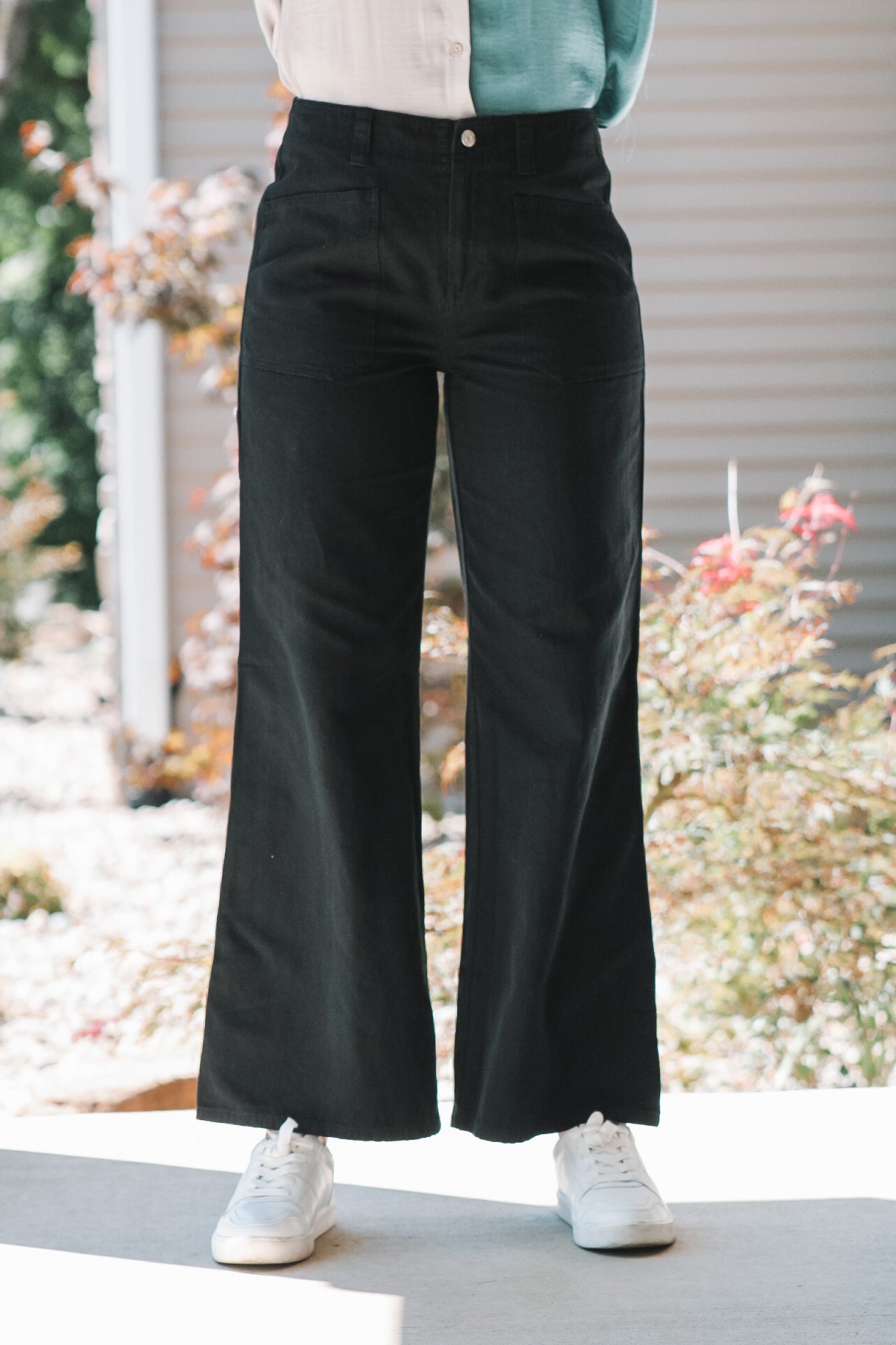 Hannah Pocket Wide Pants - Black