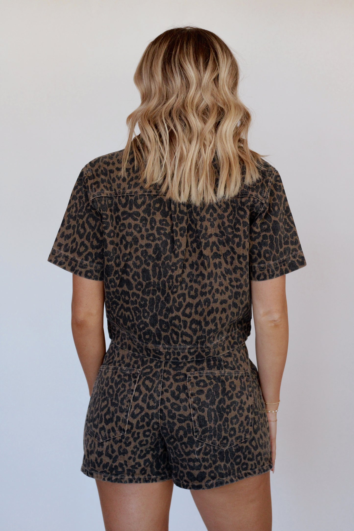 Hannah Leopard Top- Brown