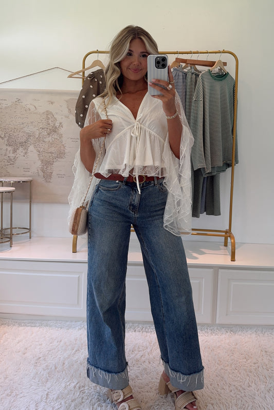 Georgia Lace Top- Ivory
