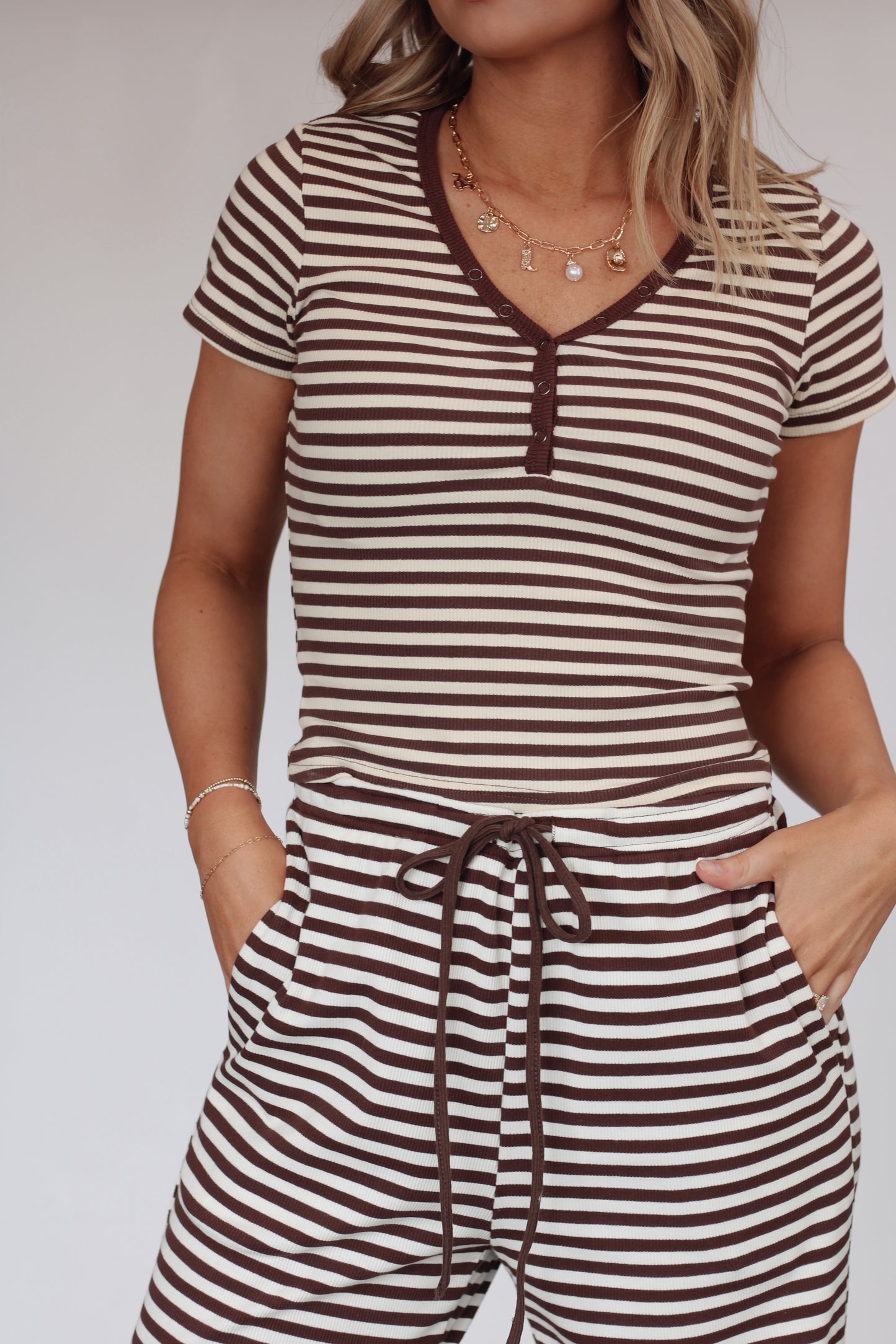 Horizon Stripe Set- Chocolate