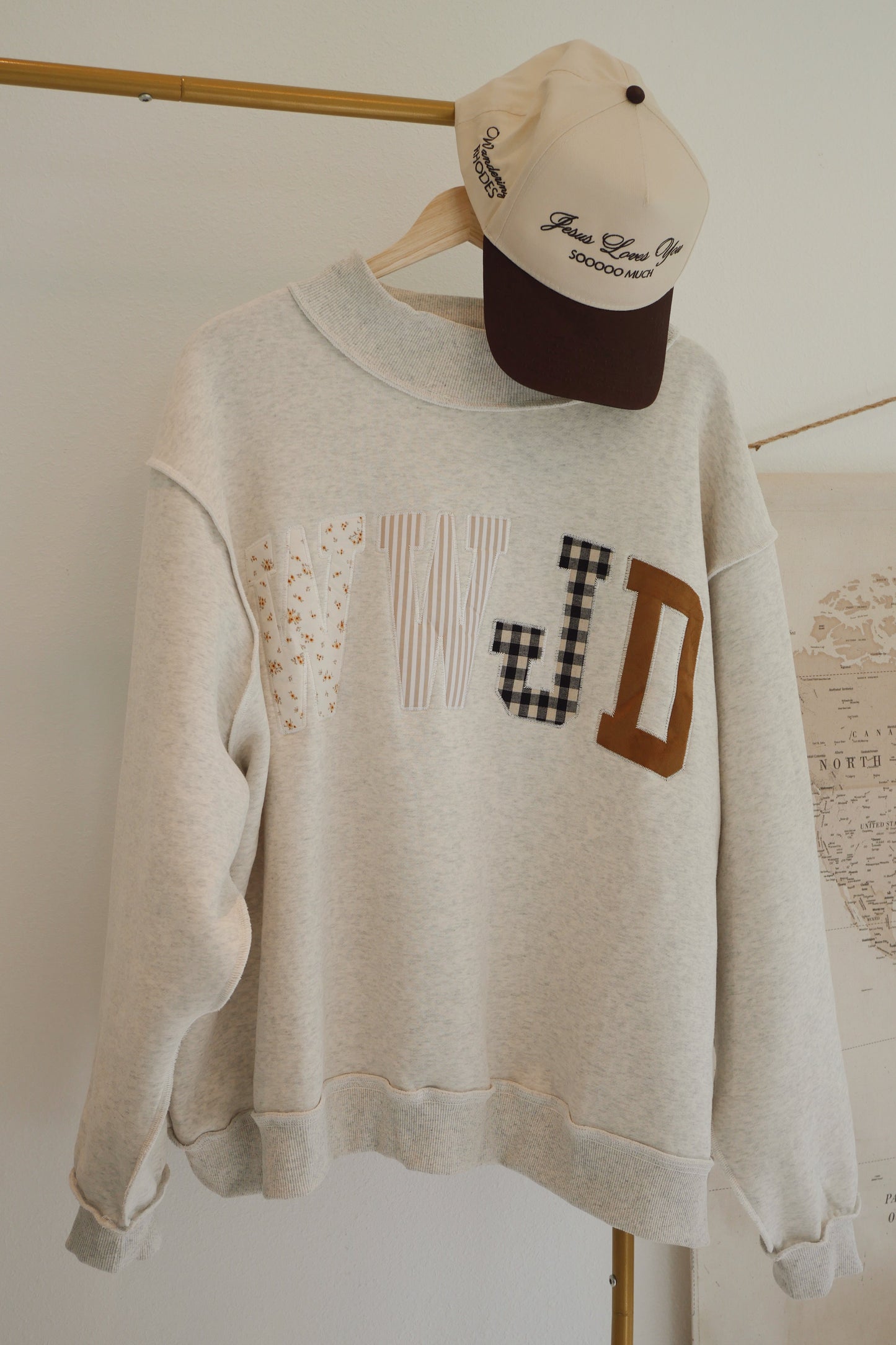 WWJD Mock Neck Sweatshirt- Ash Gray