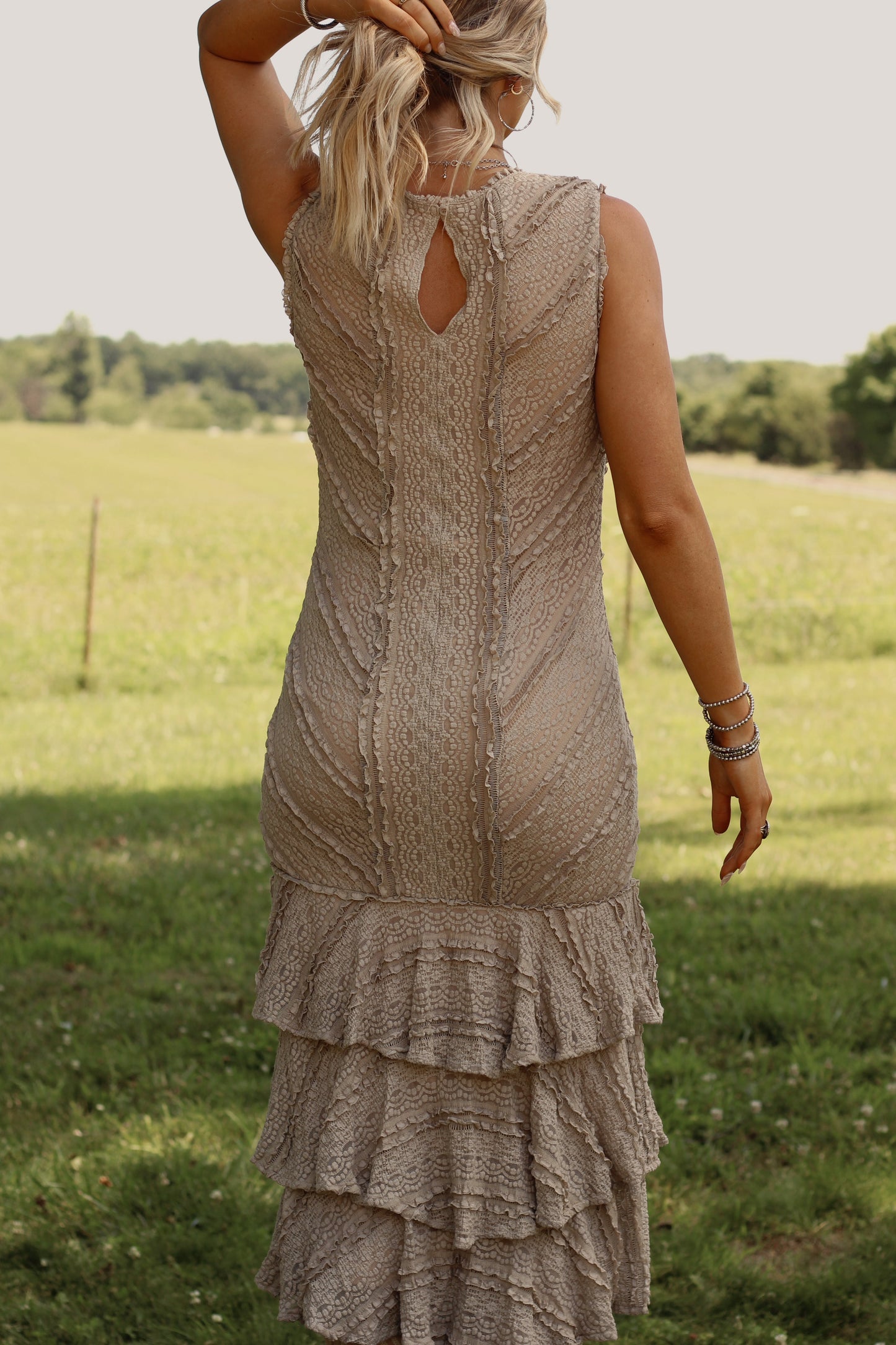 Loving Life Lace Midi Dress- Mocha