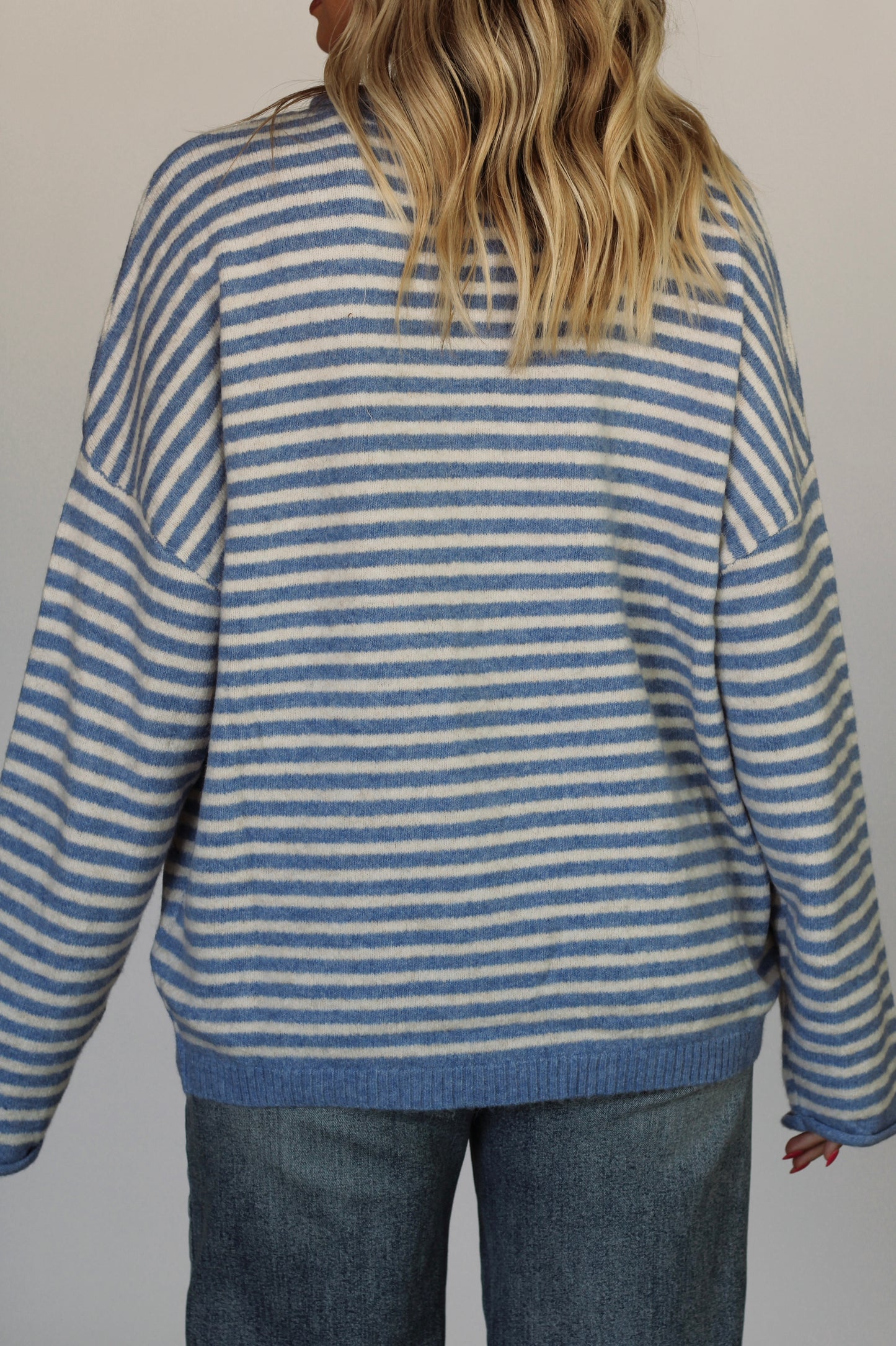 Mrs. McLerran's Striped Sweater - Blue/White