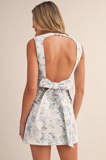 TN Floral Set- White/Blue
